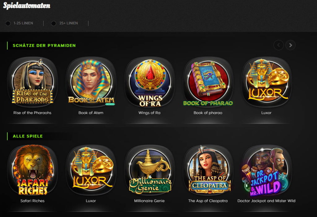 888slots Spielauswahl