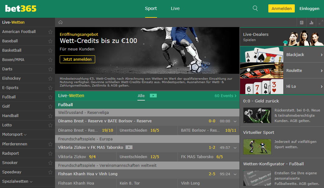Bet365 Startseite