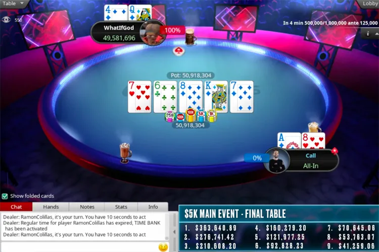 Letzte Hand der EPT Online 2021
