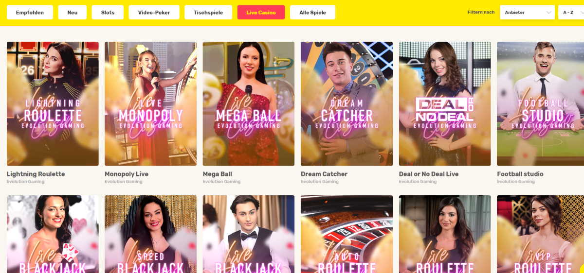 Live Casino Sektion