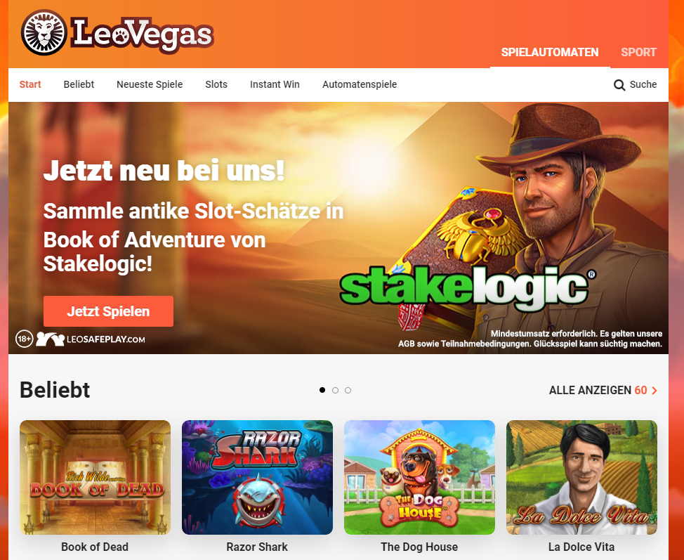 LeoVegas Startseite
