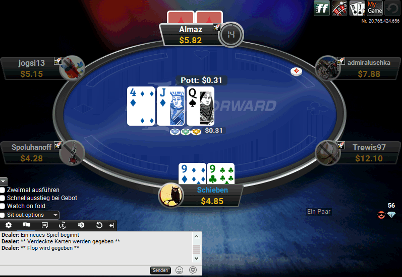 Partypoker Fast Forward Tisch