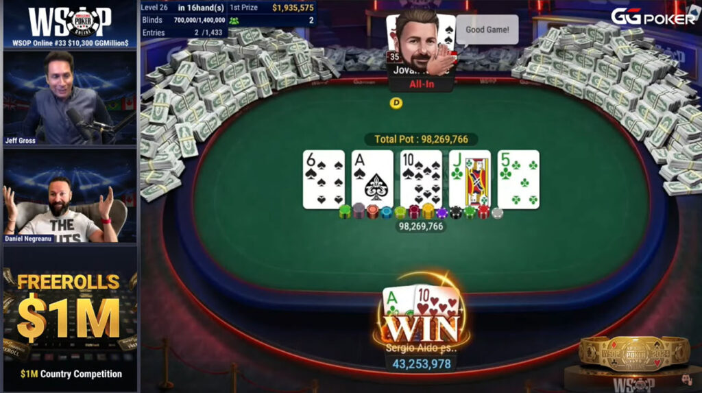 Sergio hat 1.935.575 US-Dollar gewonnen