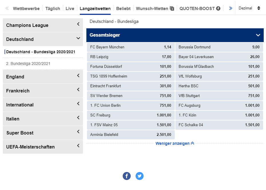 Langzeitwetten bei Skybet