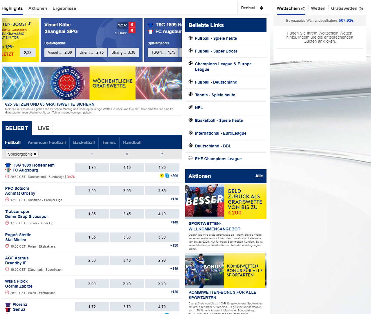 Skybet Startseite