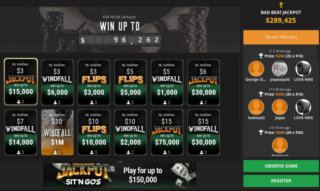 Windfall Jackpot Turniere