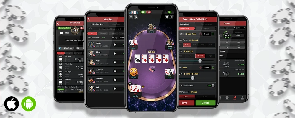 Mobile App zum Spielen von Online Poker